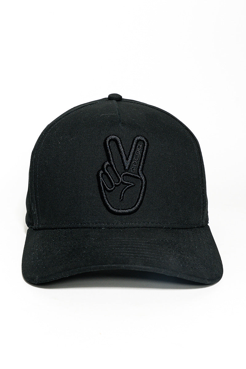 Stealth Black Deuce Peace A-Frame Cap - Mens