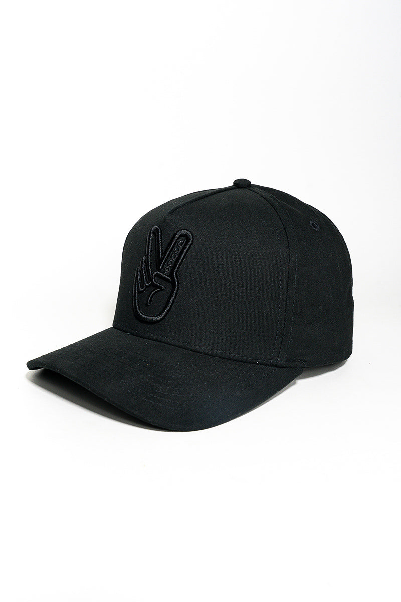 Stealth Black Deuce Peace A-Frame Cap - Mens