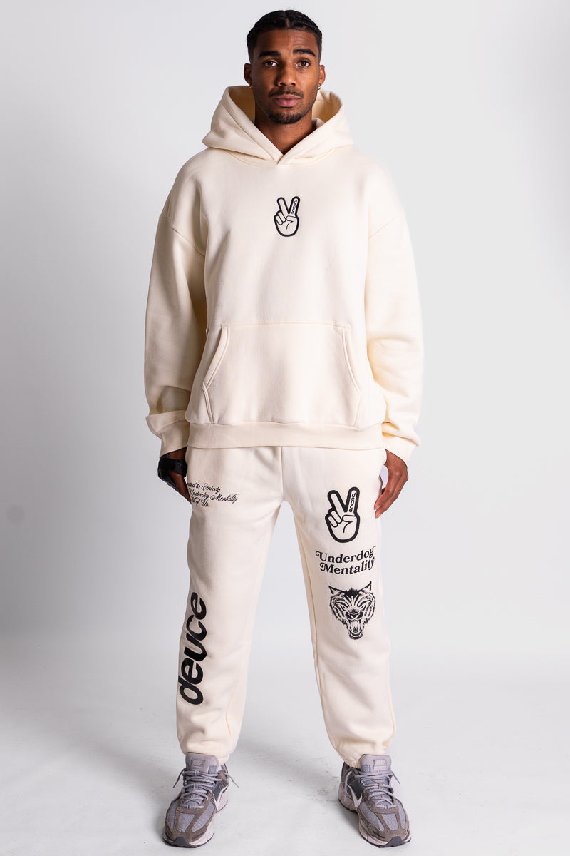 Deuce Underdog Cream Hoodie - Mens