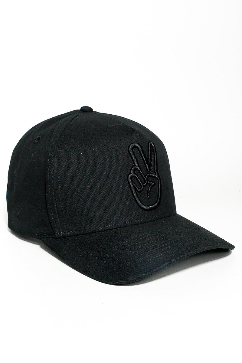 Stealth Black Deuce Peace A-Frame Cap - Mens