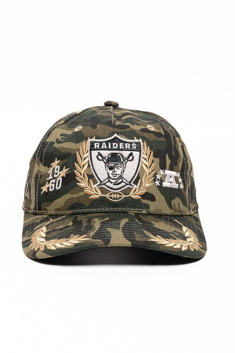 OAKLAND RAIDERS CAMO TEXT & STARS  CAP - Mens