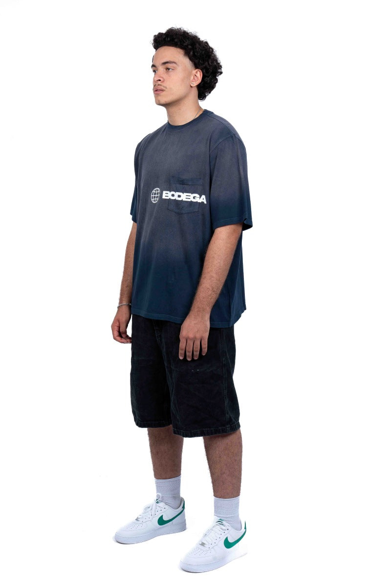 American Bodega Pocket Logo Navy Tee - Mens