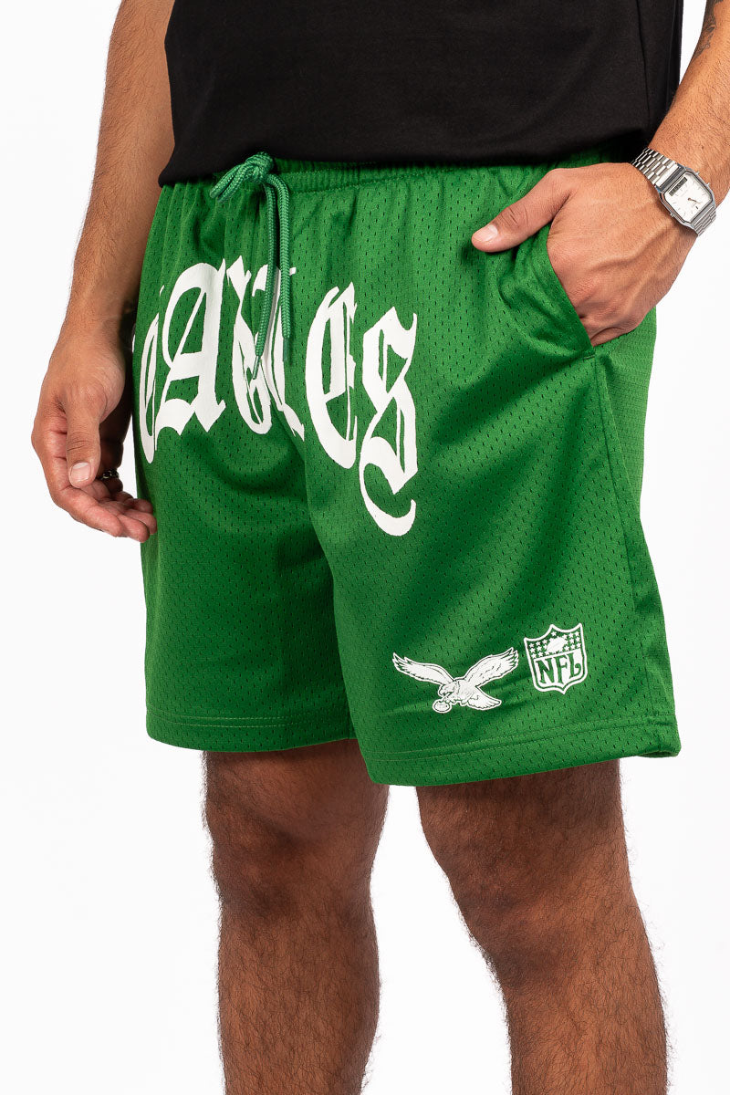 Philadelphia Eagles Stars & Text Mesh Shorts - Mens