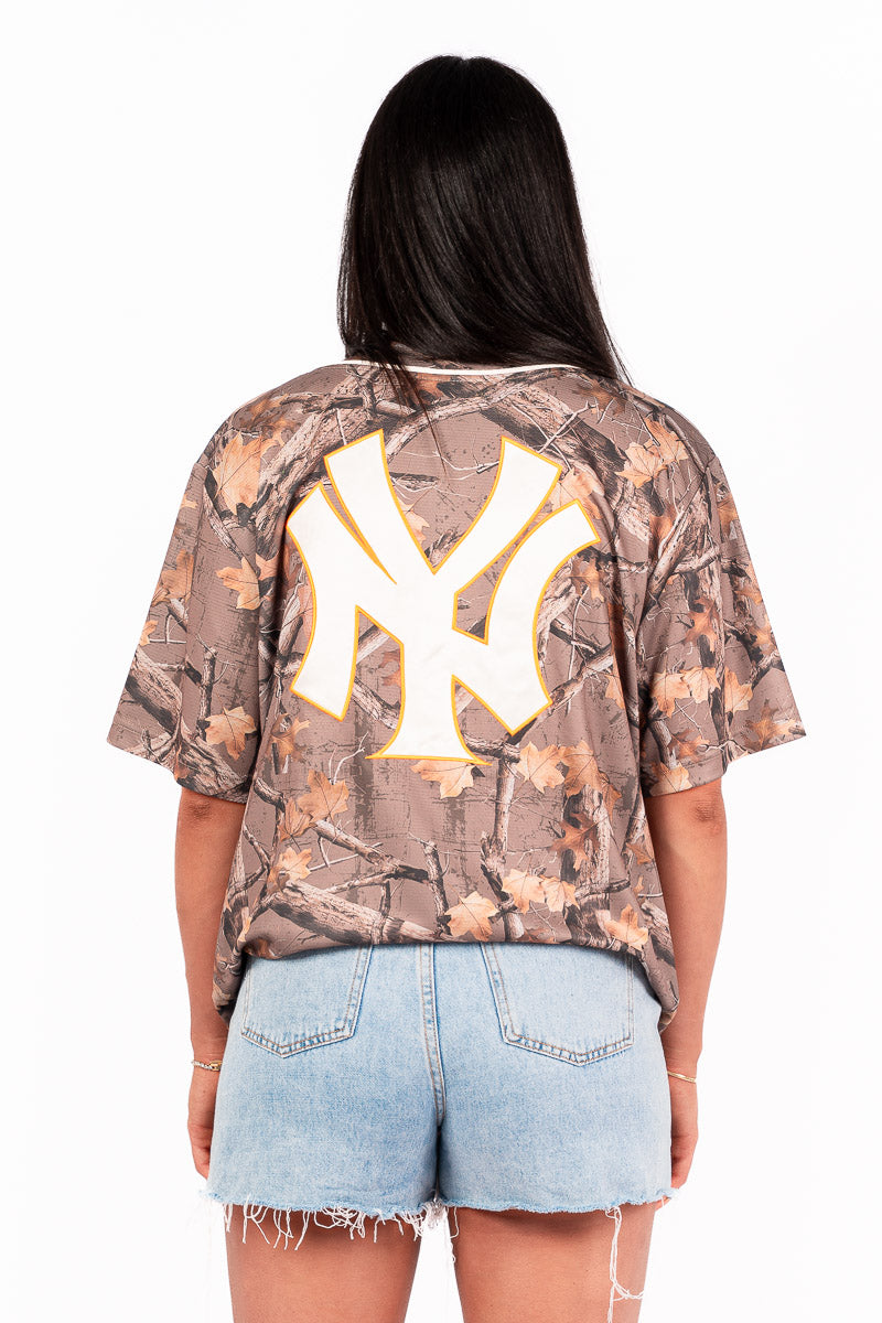 New York Yankees Urban Forest Button Up Jersey