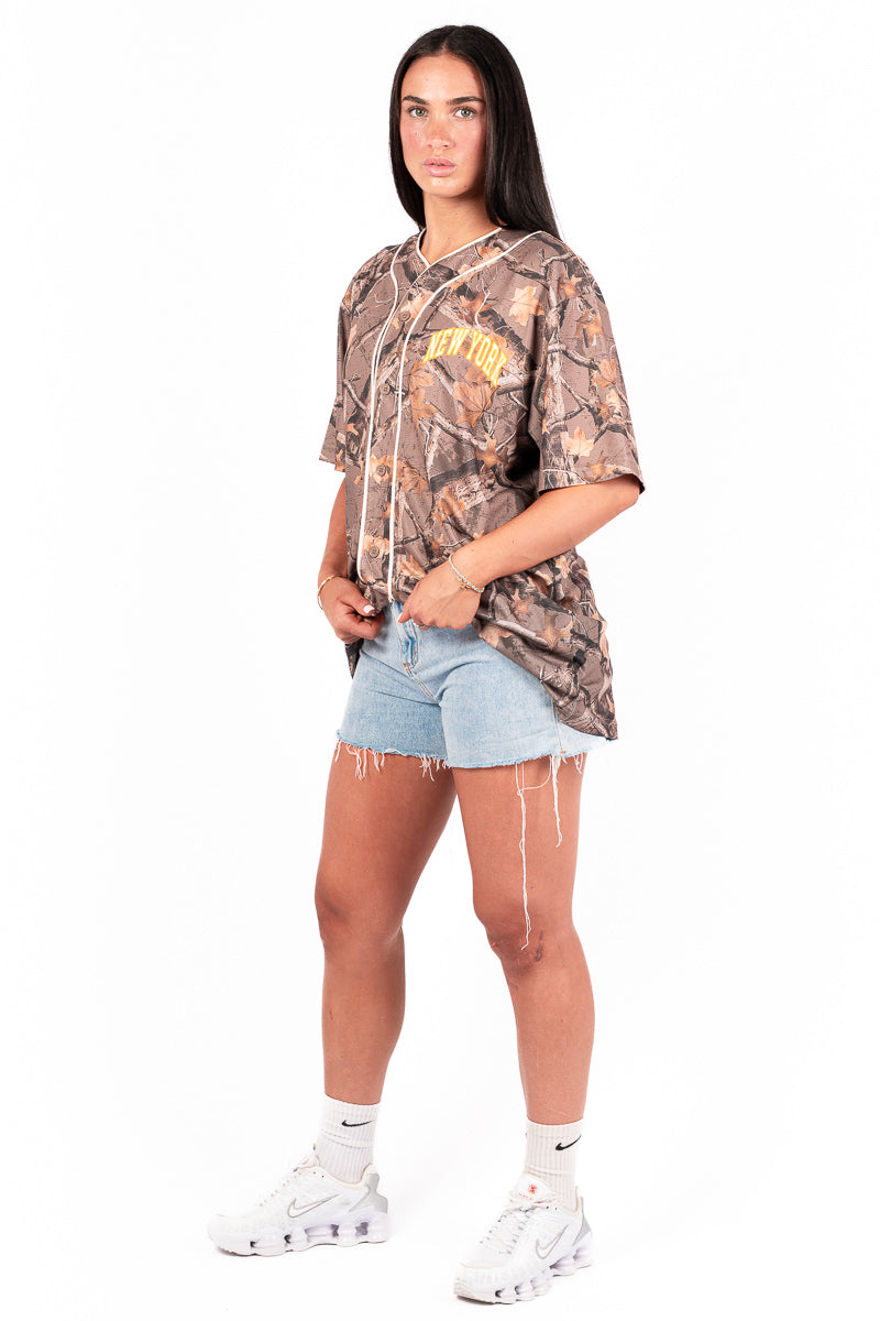 New York Yankees Urban Forest Button Up Jersey