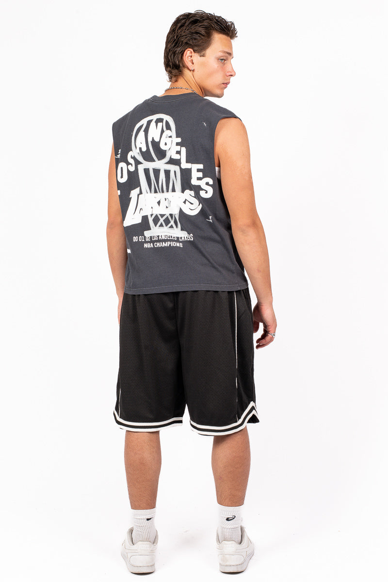 Authentic Goods Solid Black Mesh Shorts