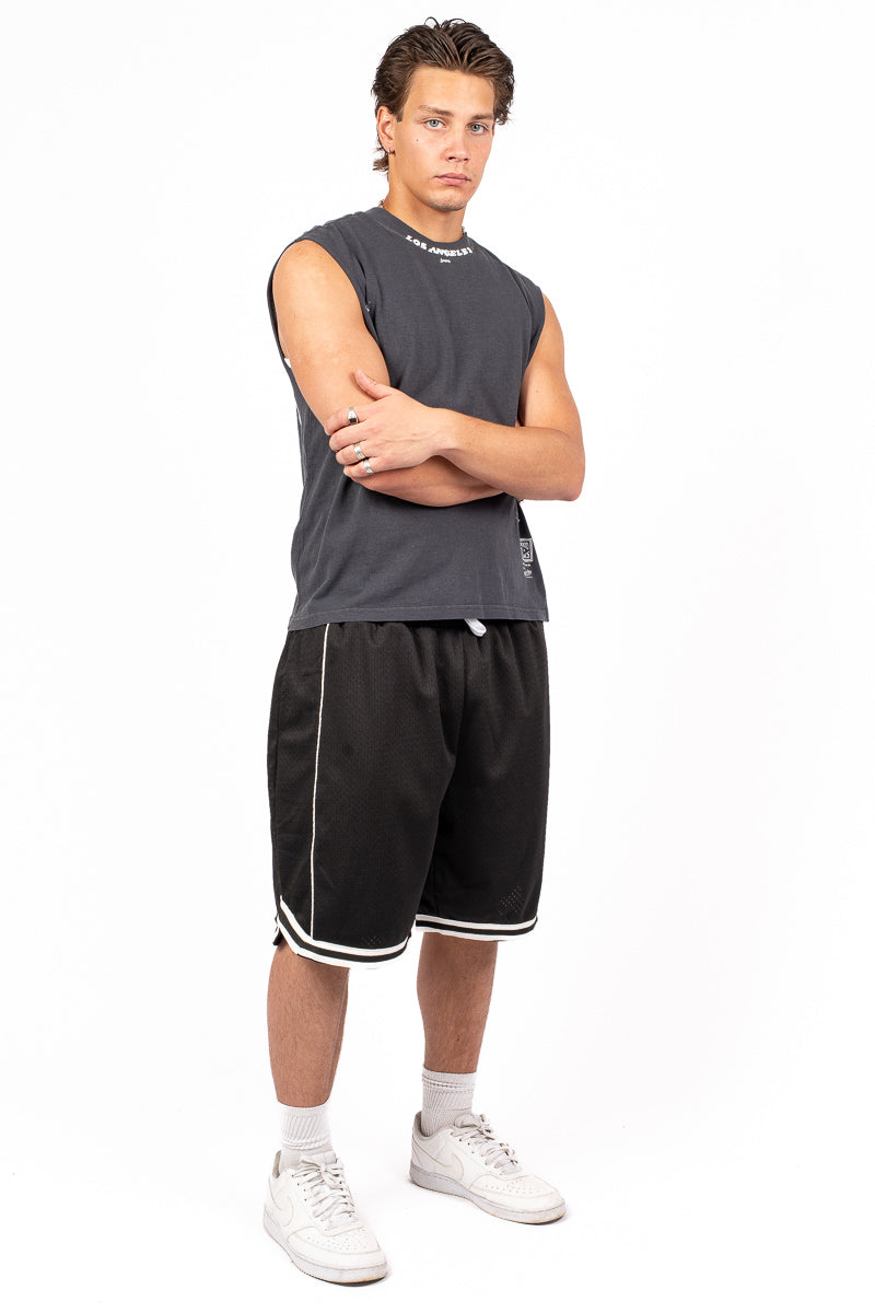 Authentic Goods Solid Black Mesh Shorts