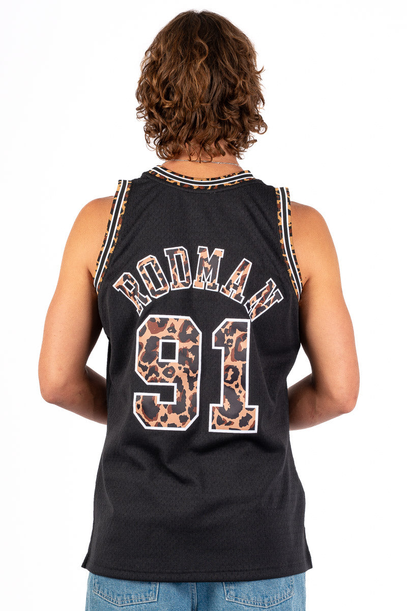 Chicago Bulls Rodman Leopard Logo NBA Hardwood Classic Jersey