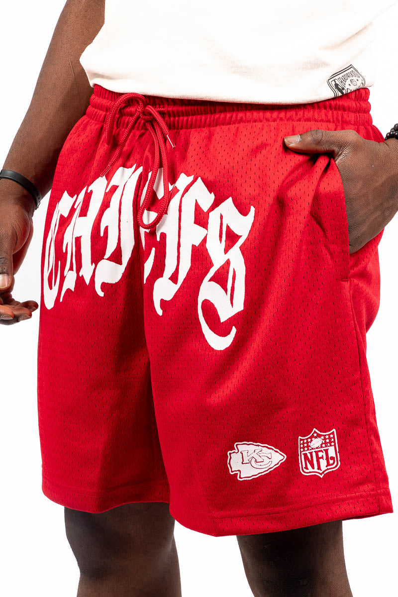 Kansas City Chiefs Stars & Text Mesh Shorts