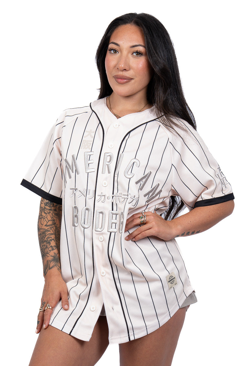American Bodega Off White Baseball Jersey - Womens