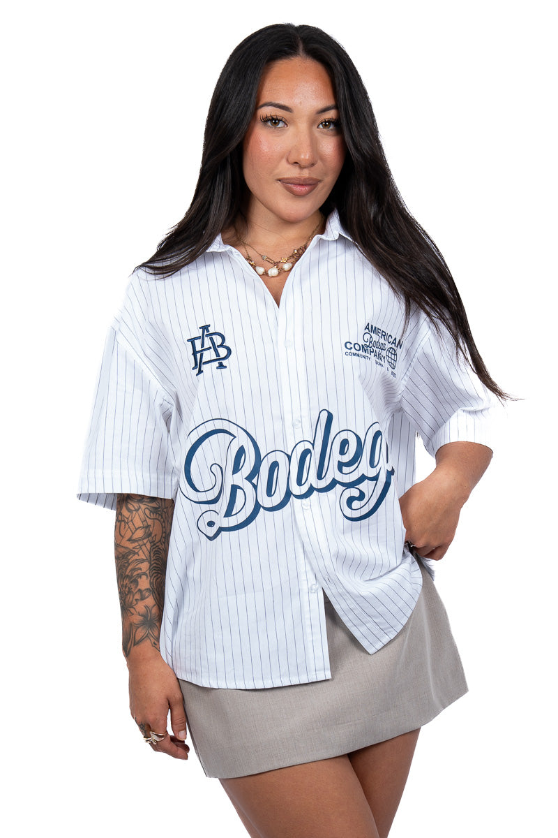 American Bodega Short Sleeve Stripe Shirt - Womens