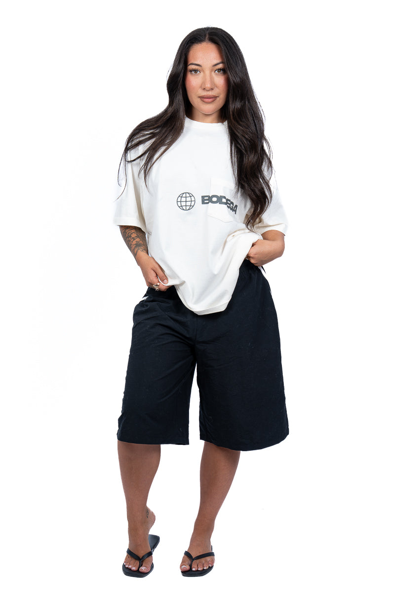American Bodega Pocket Logo White Tee - Womens