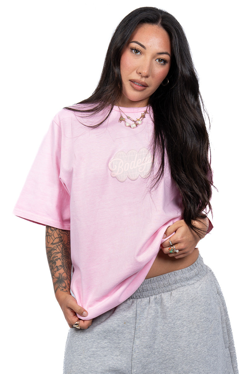 American Bodega Pink Puff Logo Tee - Womens