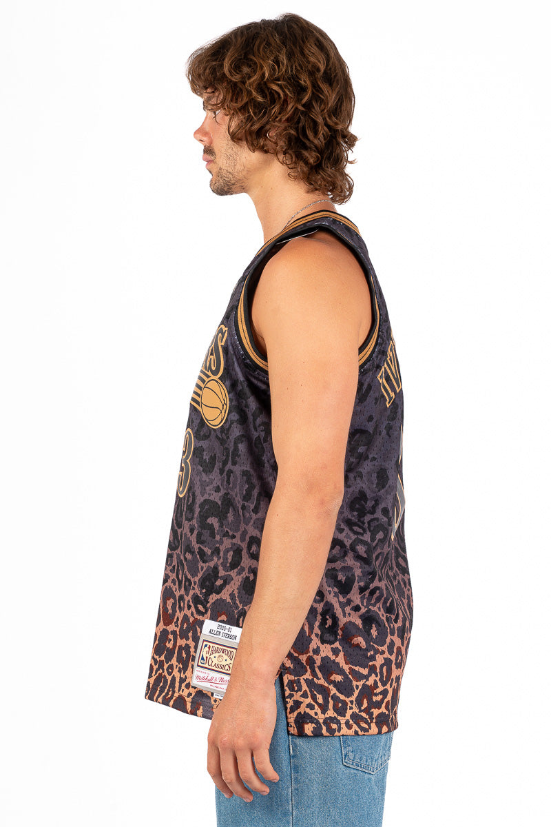 76ers Iverson Leopard Gradient NBA Hardwood Classic Jersey