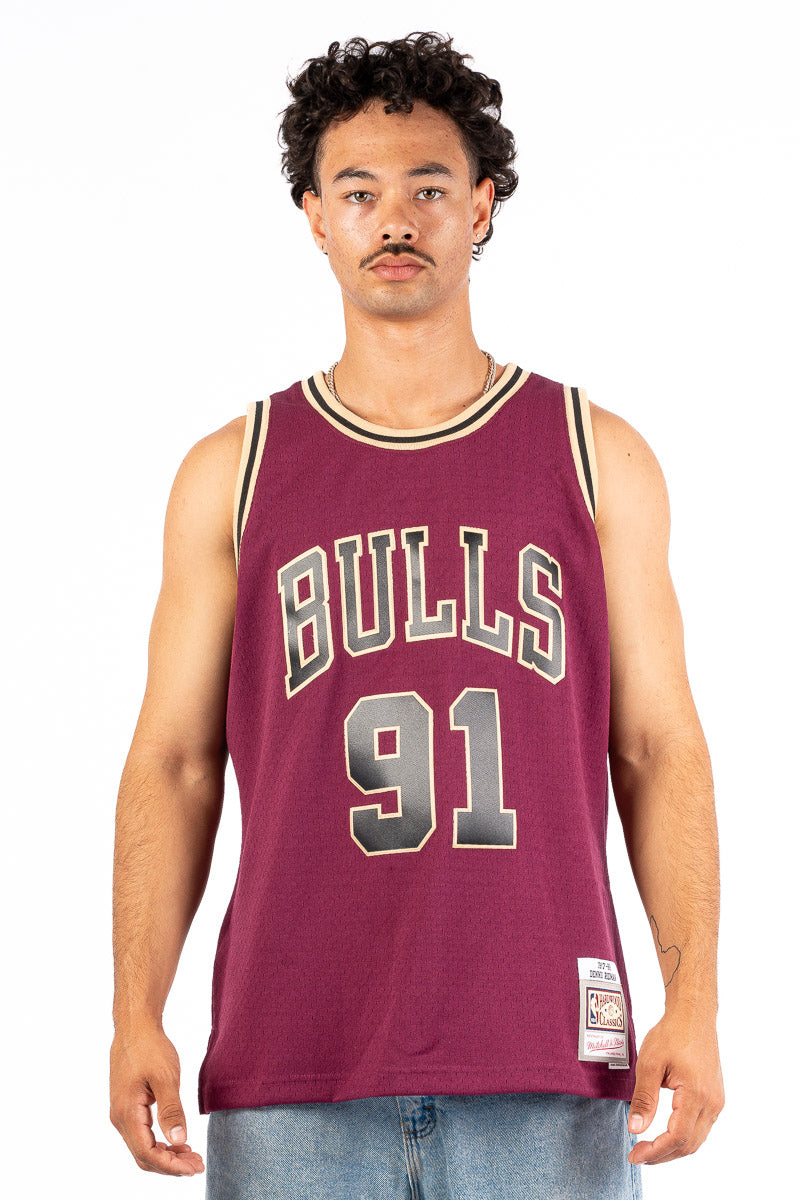 Chicago Bulls Rodman Burgundy Hardwood Classic Swingman Jersey