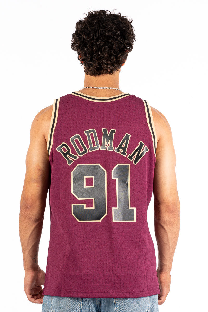 Chicago Bulls Rodman Burgundy Hardwood Classic Swingman Jersey