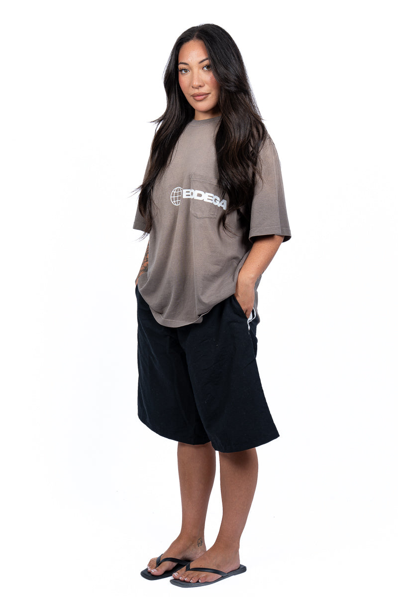 American Bodega Pocket Logo Charcoal Tee - Womens
