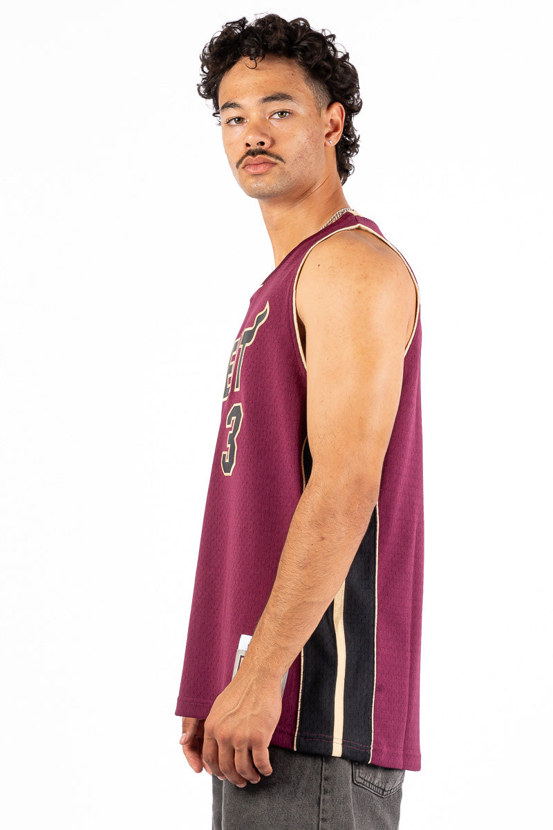 Miami Heat Wade Burgundy Hardwood Classic Swingman Jersey