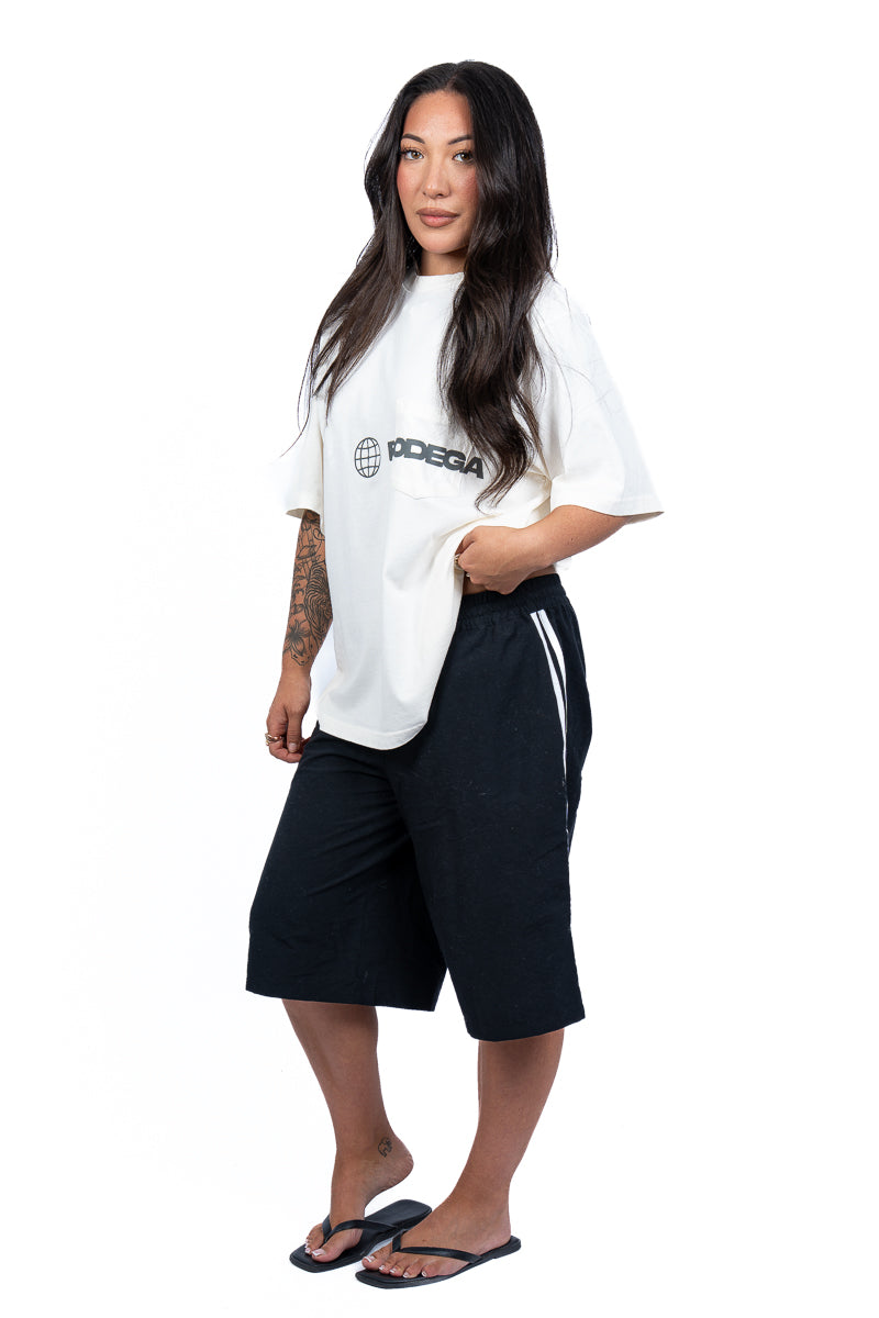 American Bodega Pocket Logo White Tee - Womens