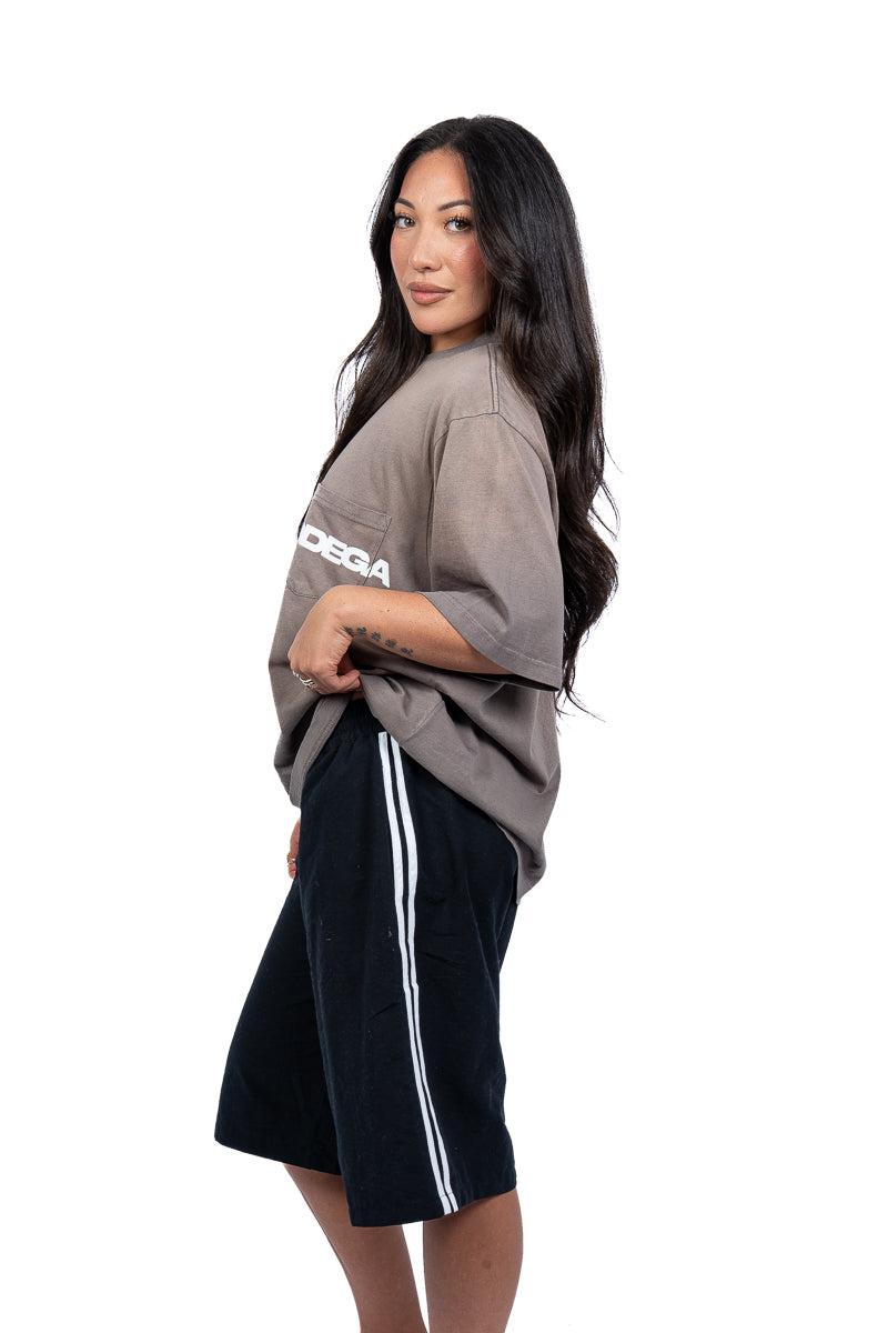 American Bodega Pocket Logo Charcoal Tee - Womens