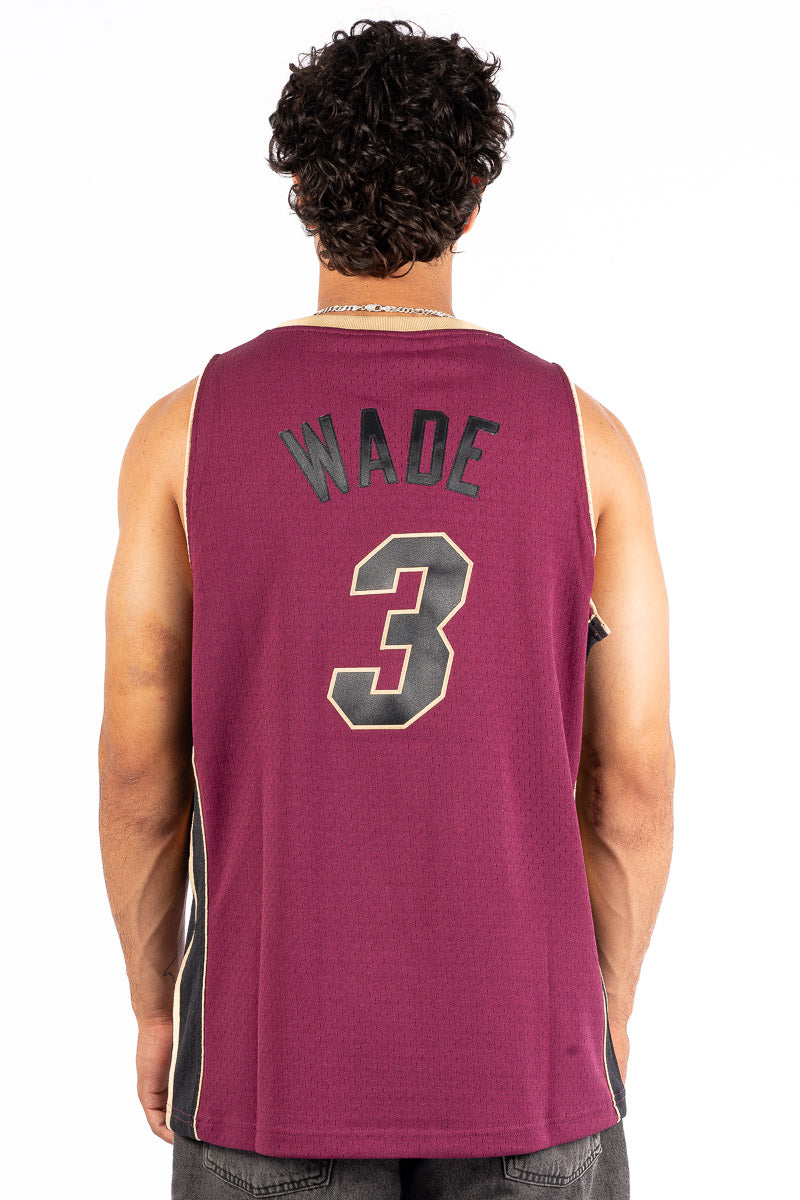 Miami Heat Wade Burgundy Hardwood Classic Swingman Jersey