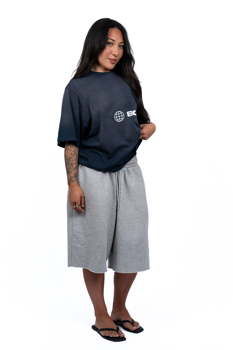 American Bodega Pocket Logo Navy Tee- Womens