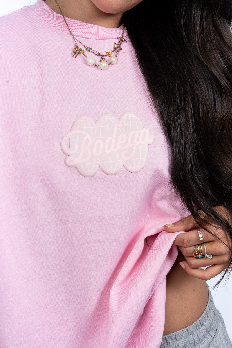 American Bodega Pink Puff Logo Tee - Womens