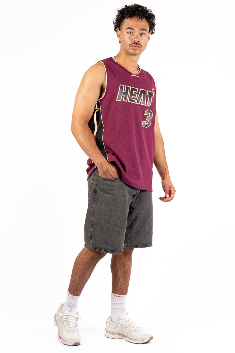 Miami Heat Wade Burgundy Hardwood Classic Swingman Jersey
