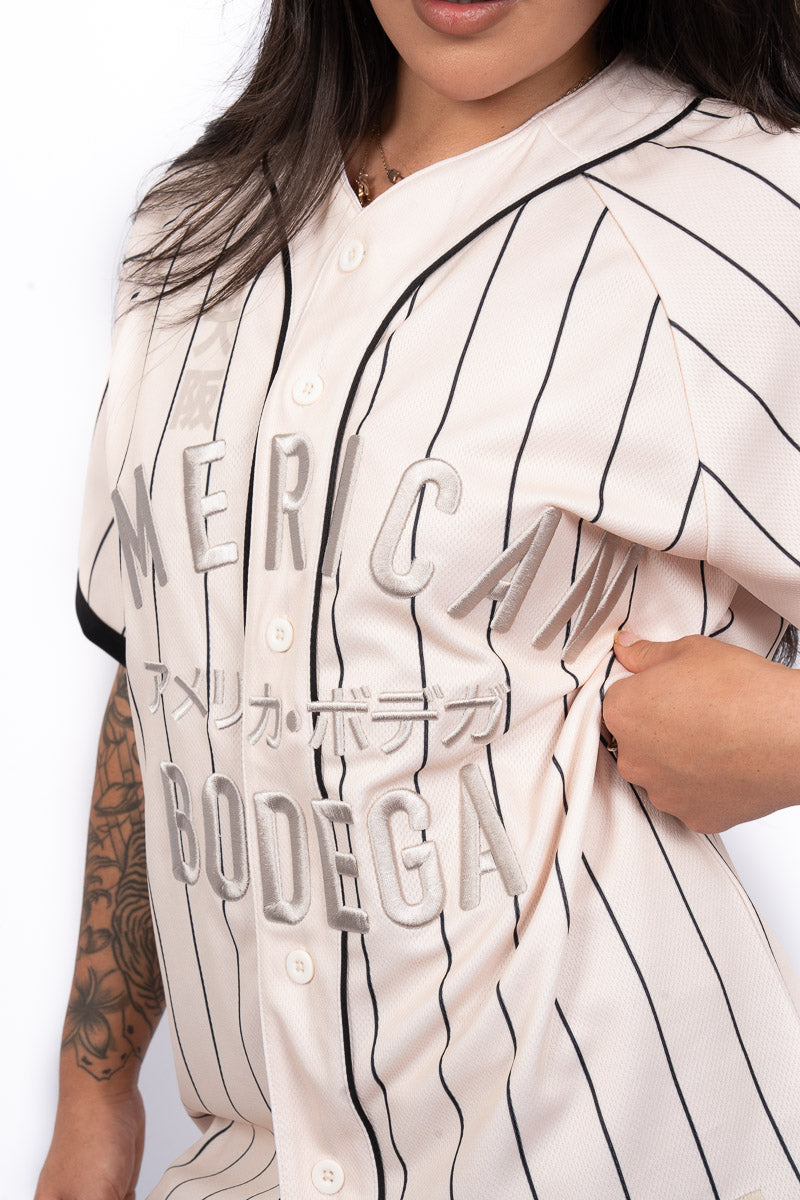 American Bodega Off White Baseball Jersey - Womens