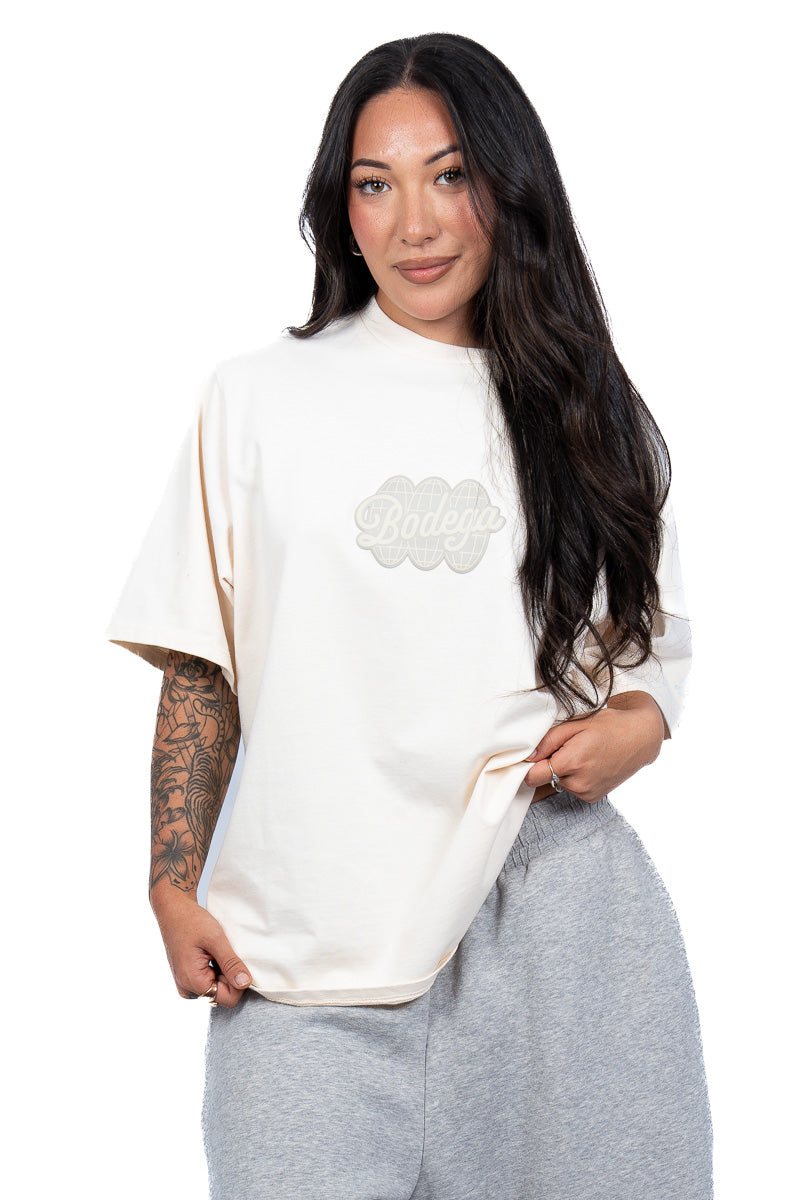 American Bodega Off White Puff Logo Tee - Womens