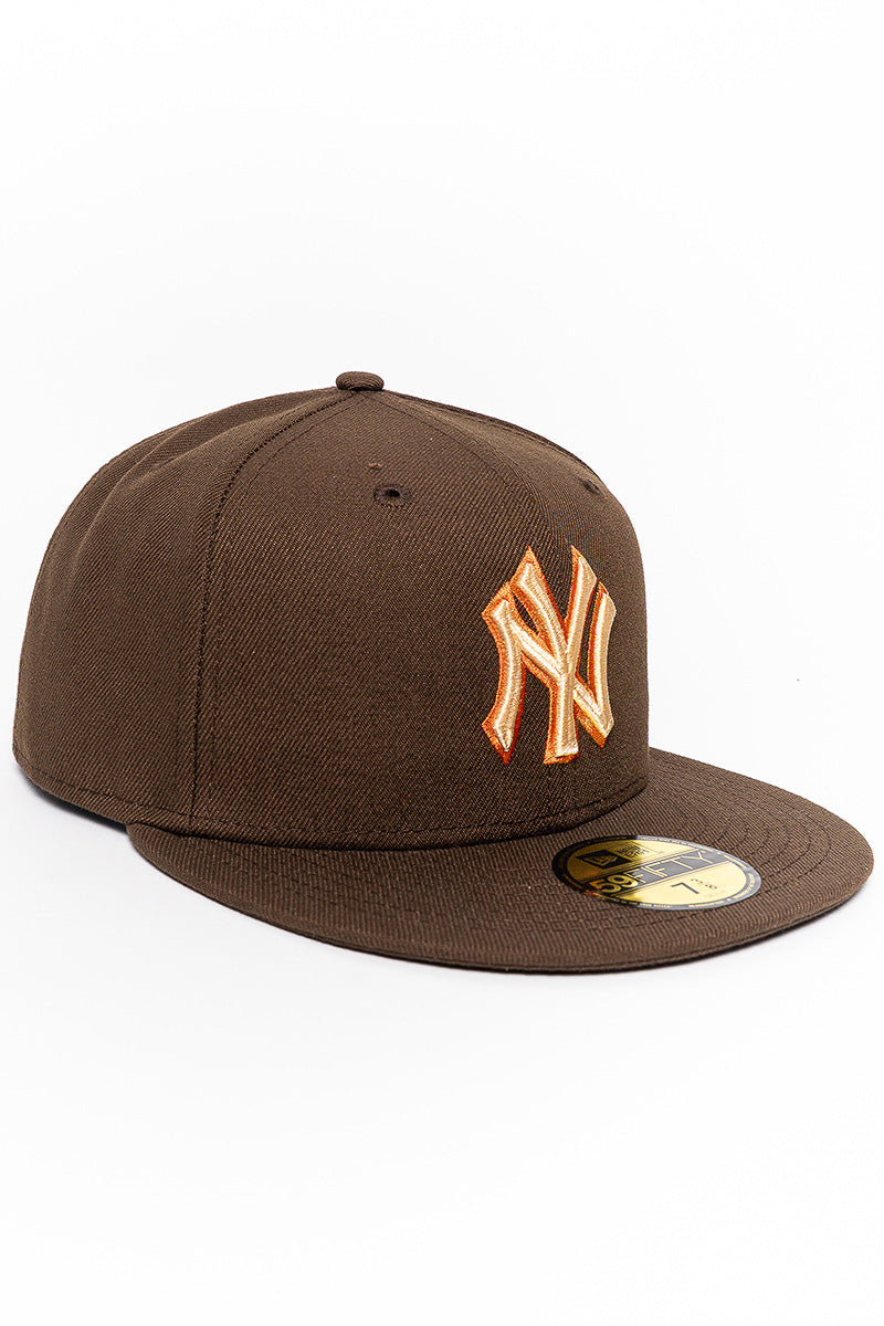 NY Yankees Walnut Brown 59Fifty Fitted Cap - Mens