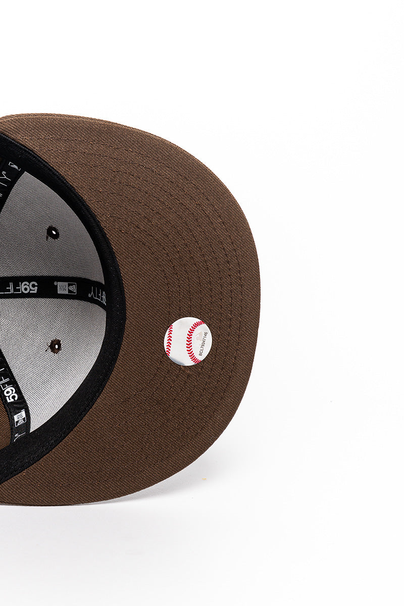 NY Yankees Walnut Brown 59Fifty Fitted Cap - Mens