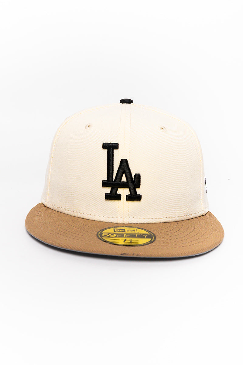 LA Dodgers Chrome Khaki 59Fifty Fitted Cap - Mens