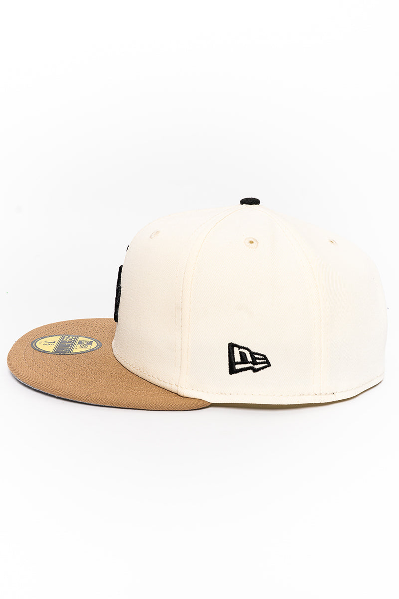 LA Dodgers Chrome Khaki 59Fifty Fitted Cap - Mens