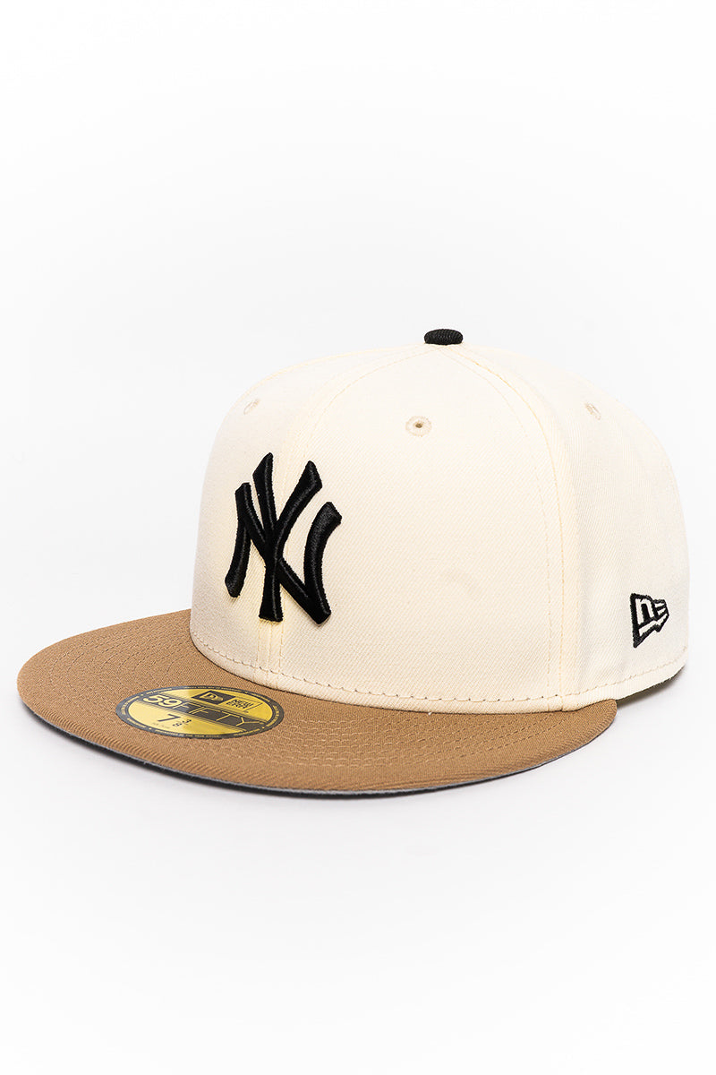 NY Yankees Chrome Khaki 59Fifty Fitted Cap - Mens