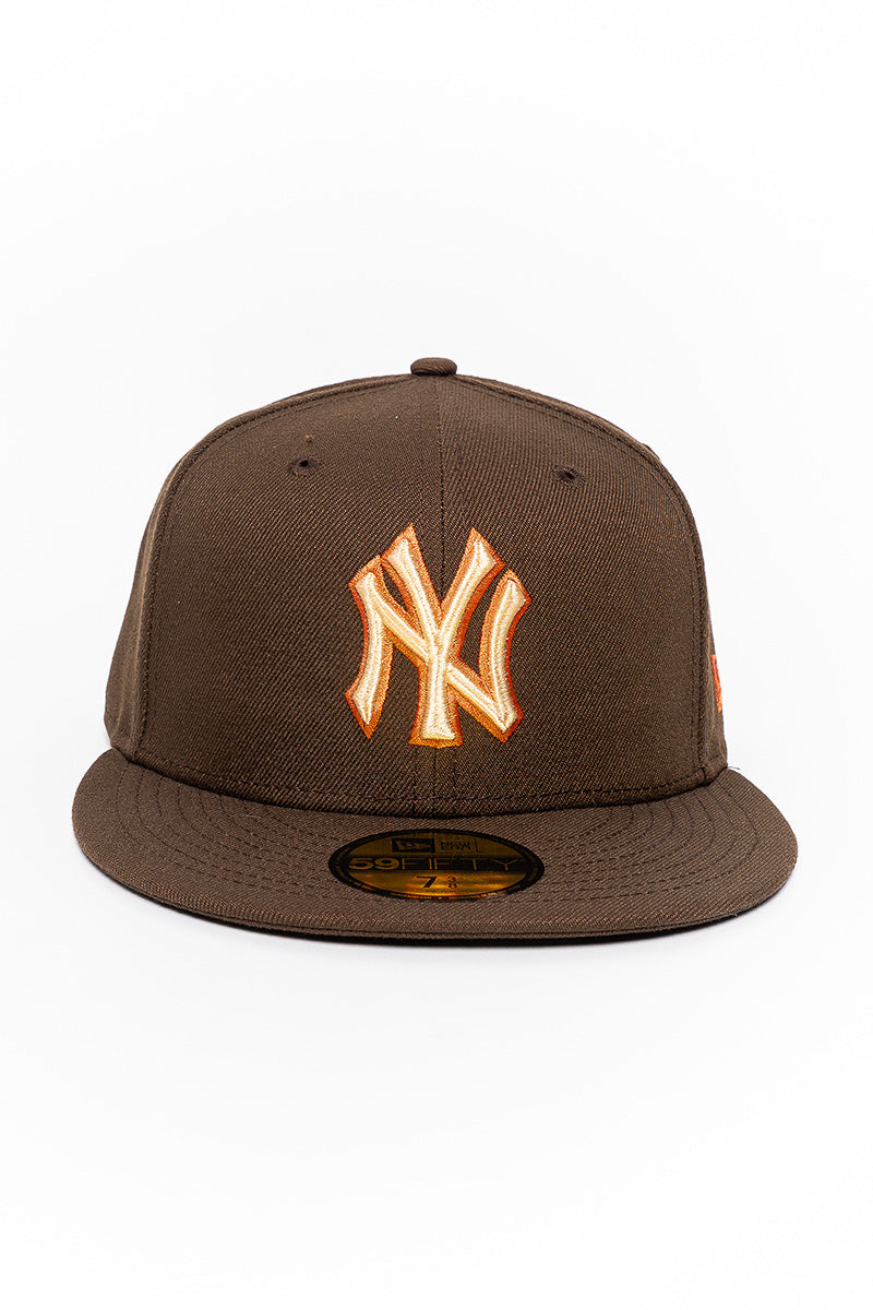 NY Yankees Walnut Brown 59Fifty Fitted Cap - Mens
