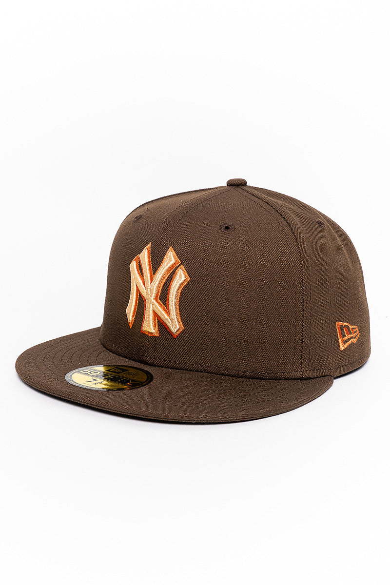 NY Yankees Walnut Brown 59Fifty Fitted Cap - Mens