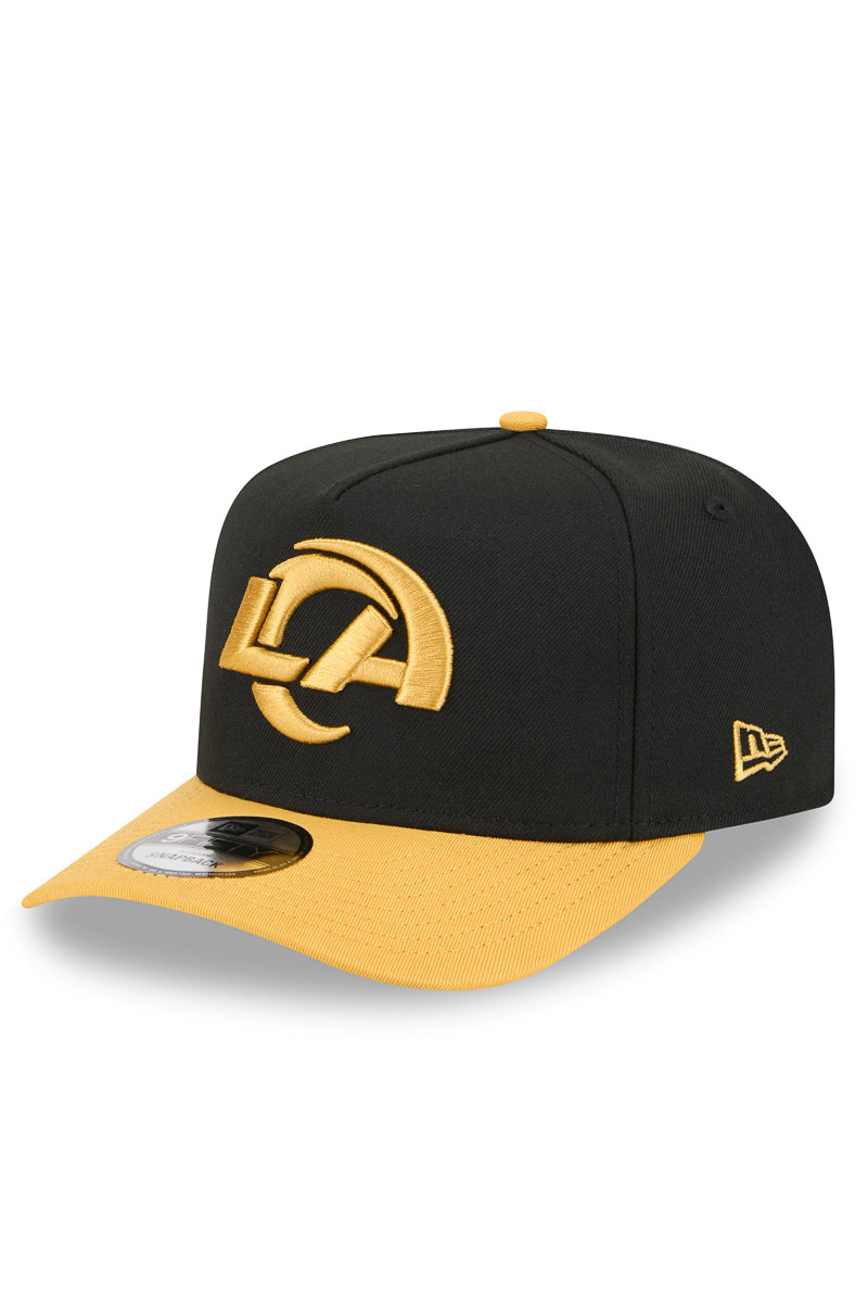 950 A-Frame Black Mustard LA Rams Cap - Mens