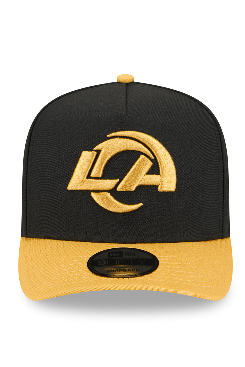 950 A-Frame Black Mustard LA Rams Cap - Mens