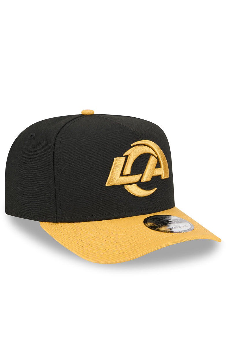 950 A-Frame Black Mustard LA Rams Cap - Mens