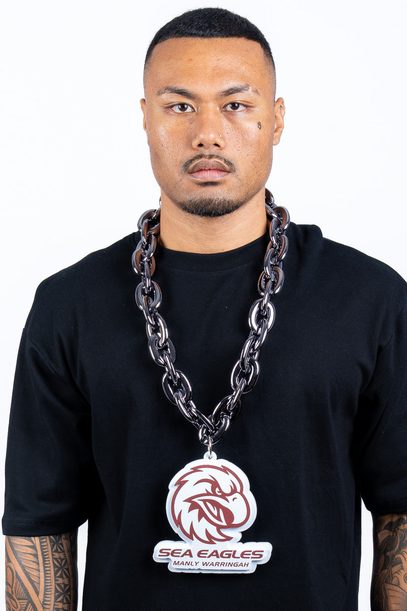 Manly Sea Eagles NRL Foam Black Chain - Mens