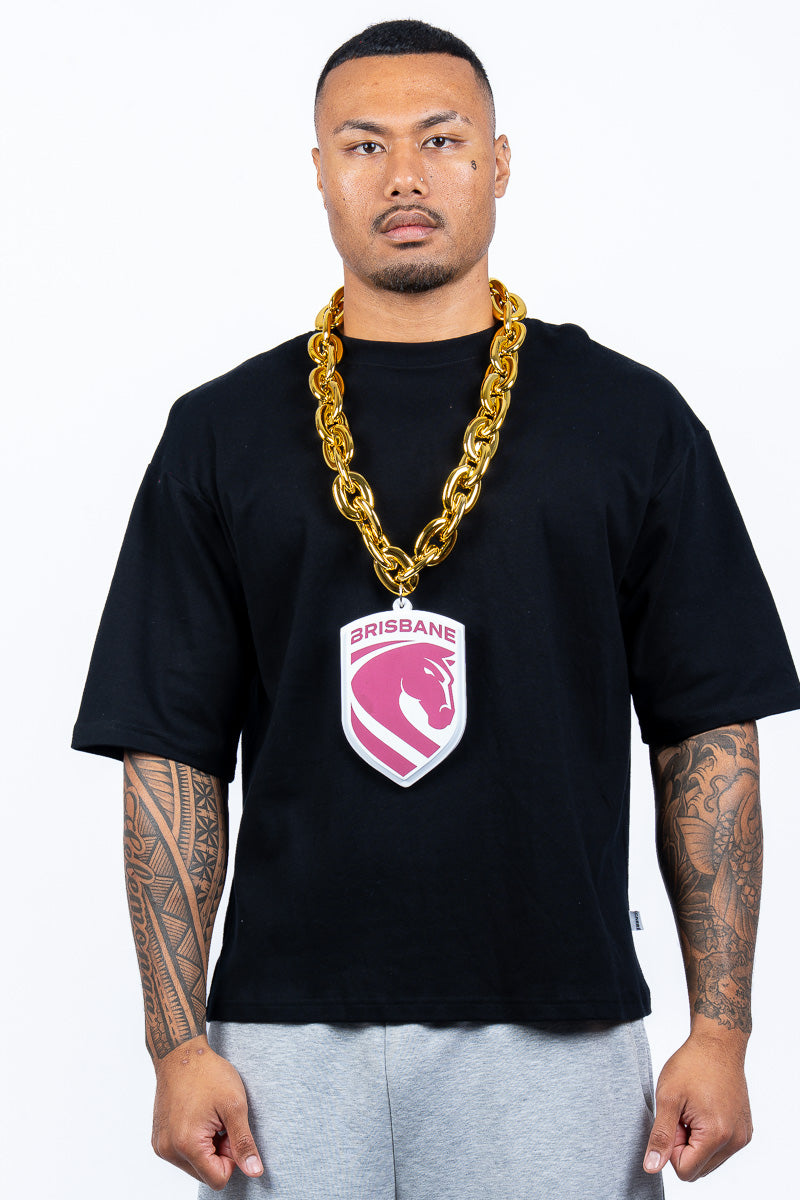 Brisbane Broncos NRL Foam Gold Chain - Mens