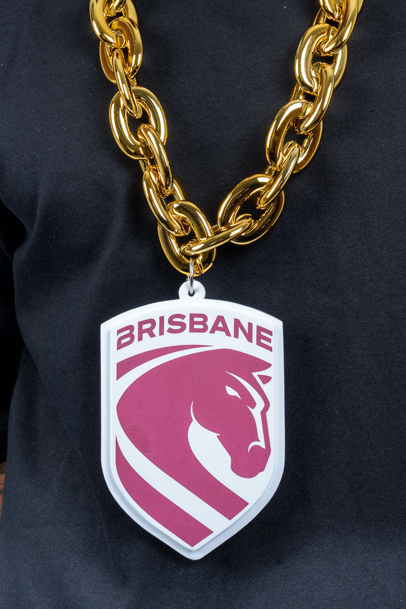 Brisbane Broncos NRL Foam Gold Chain - Mens