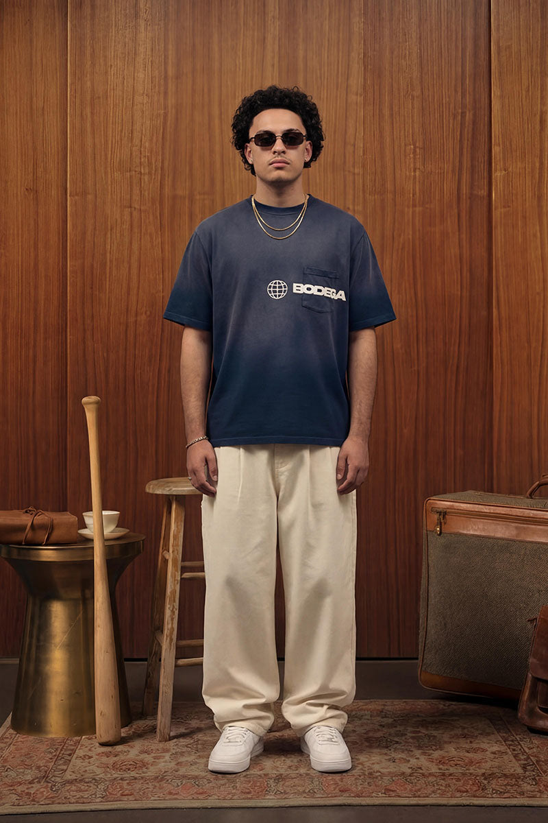 American Bodega Pocket Logo Navy Tee - Mens
