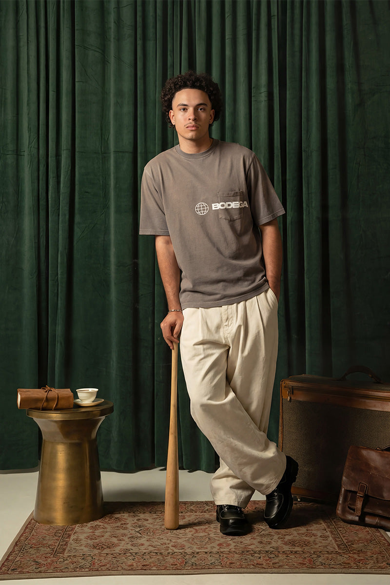 American Bodega Pocket Logo Charcoal Tee - Mens