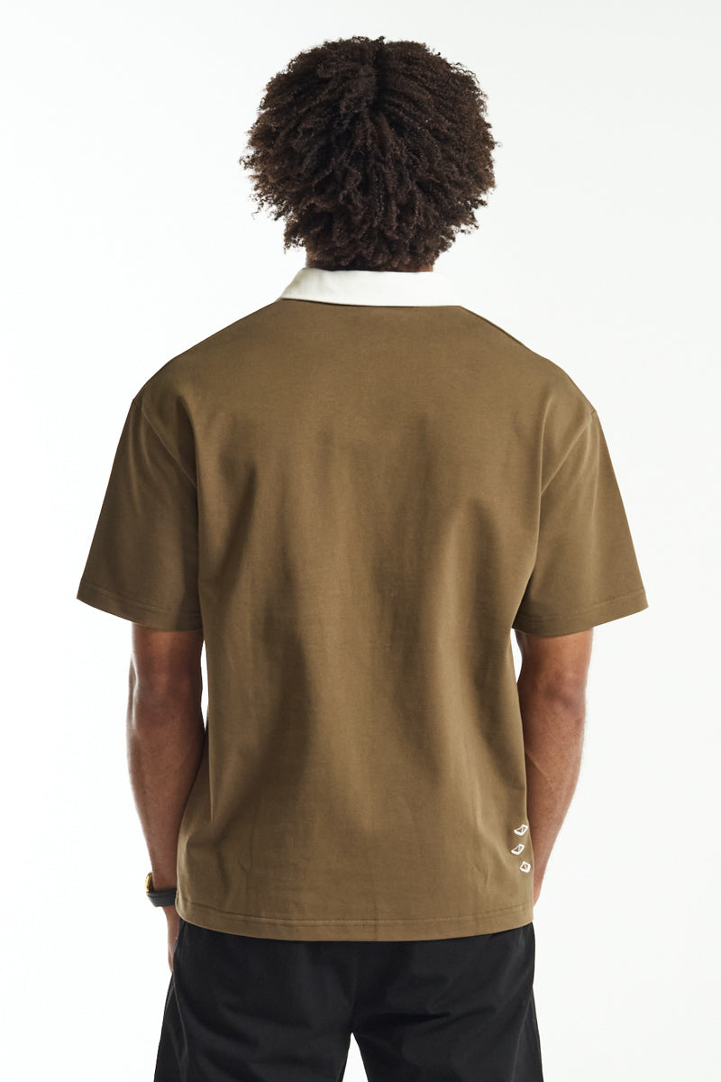 Vouseti Coffee Brown Sports Polo Shirt - Mens
