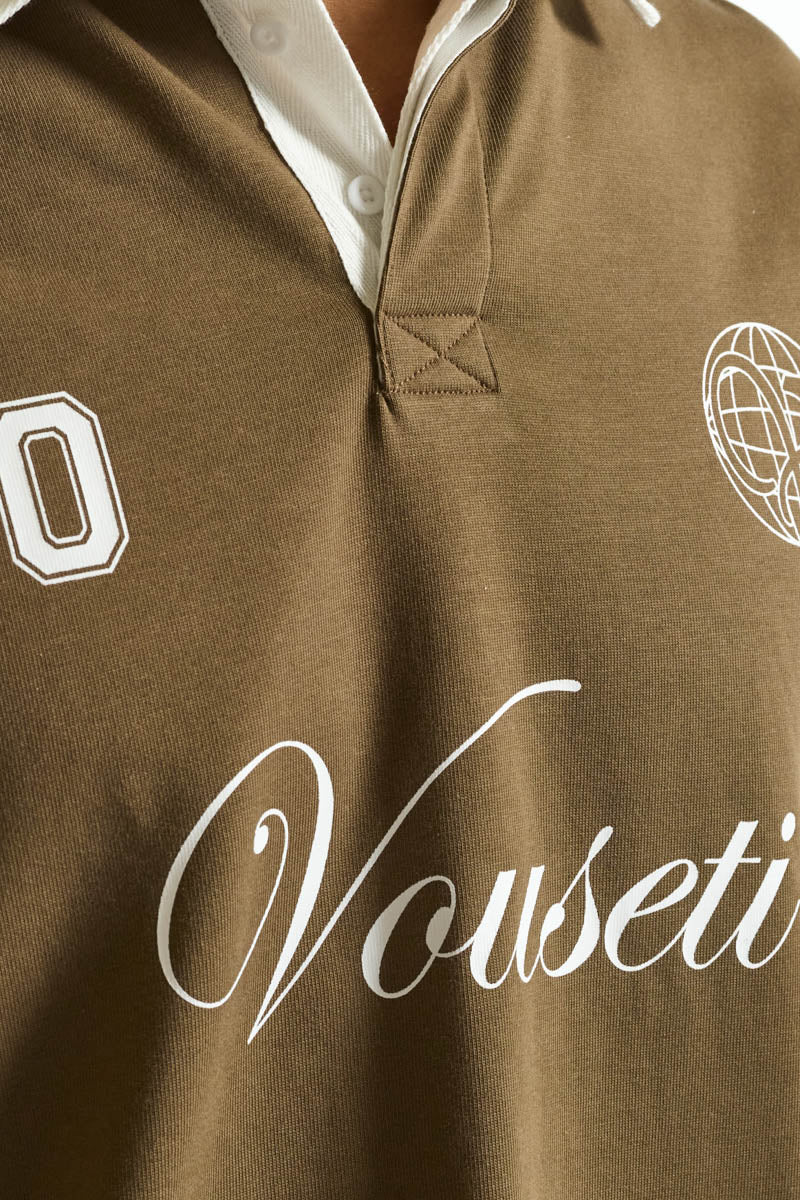 Vouseti Coffee Brown Sports Polo Shirt - Mens