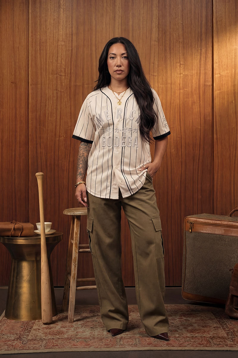 American Bodega Off White Baseball Jersey - Womens