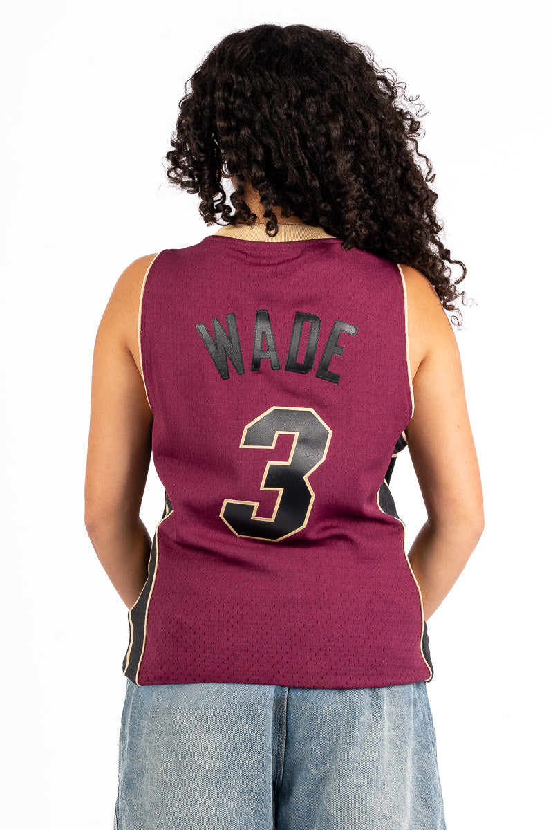 Miami Heat Wade Burgundy Hardwood Classic Swingman Jersey