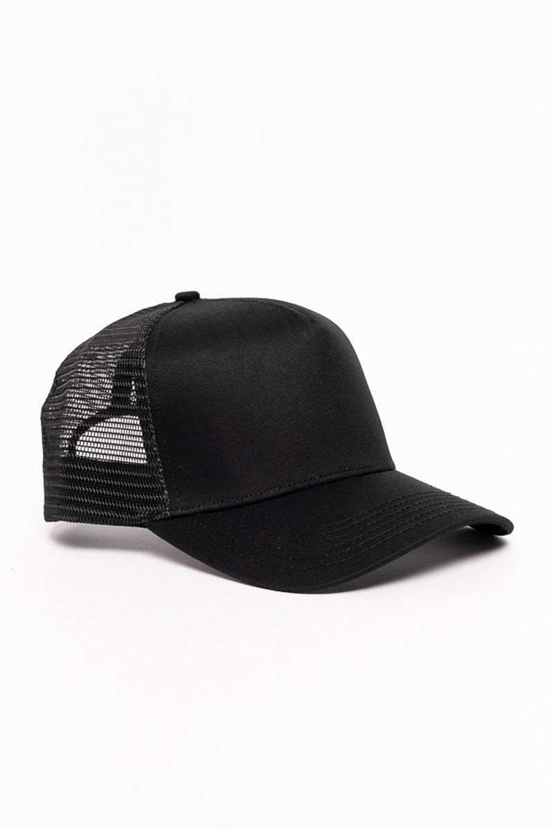 Black Mesh Trucker Cap